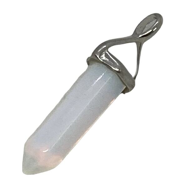 Unbranded Jewelry - Crystal Quartz 1.75" Pendant Double Terminated Point Hexagonal White Jade Healer